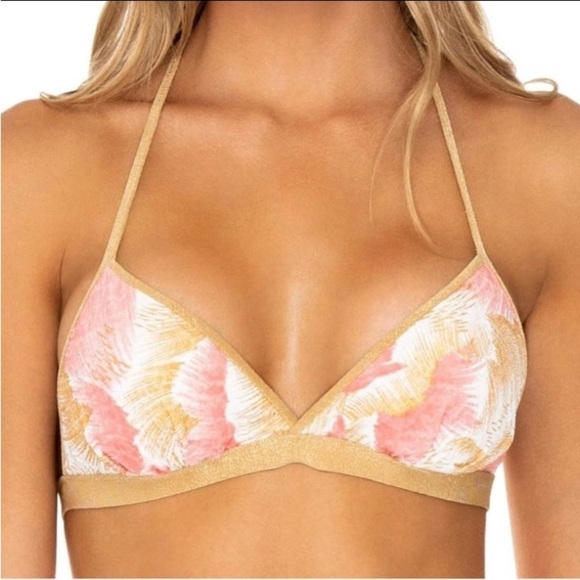 Luli Fama Women's Reversible Bikini Halter Top size L NWT - Picture 1 of 10